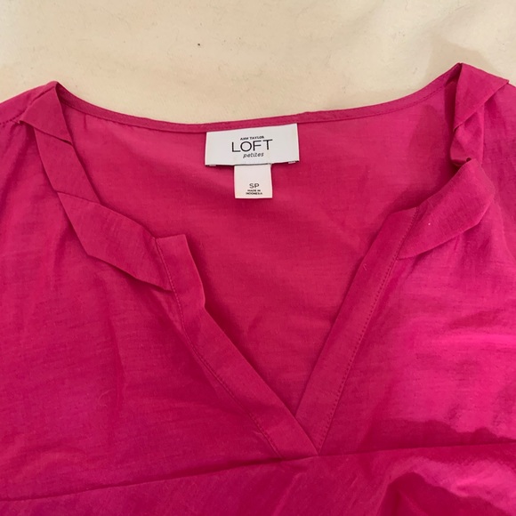 Loft Pink Ruffle Tank - Picture 3 of 5